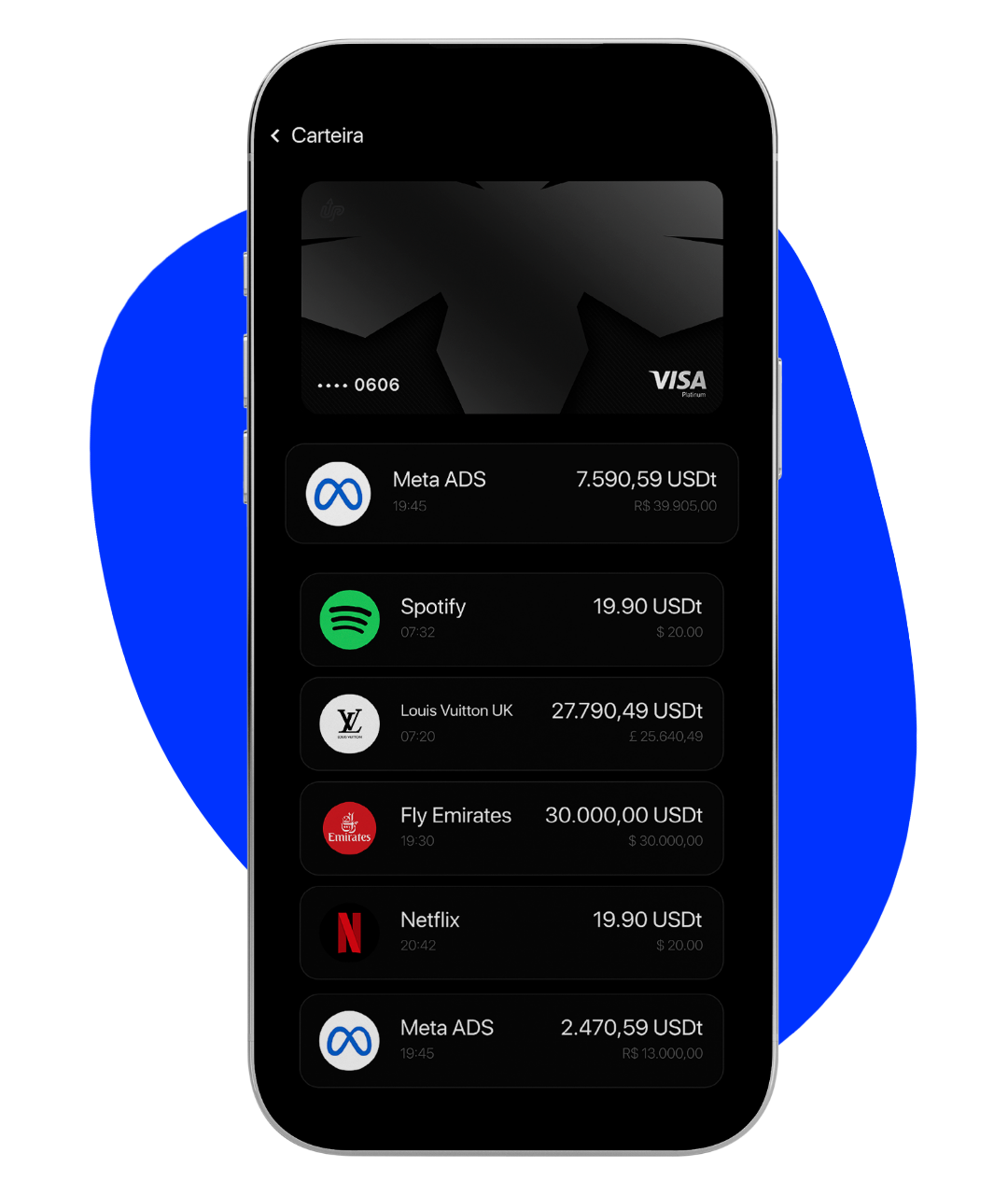 TechTechPay app showing transactions